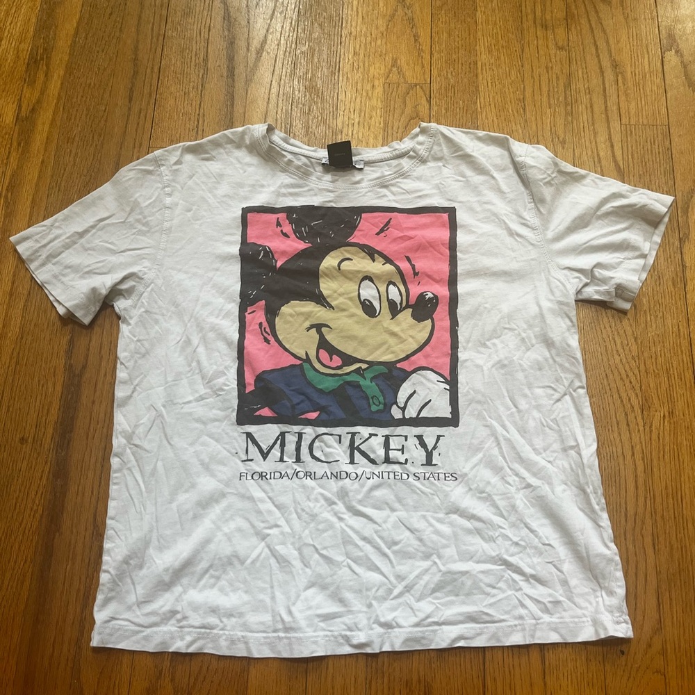 Zara Disney White and Pink Graphic Tee
